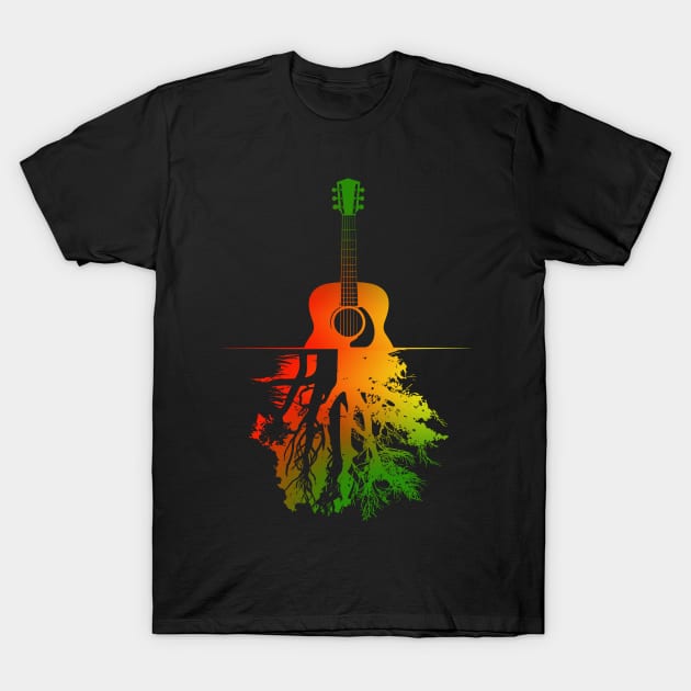 Rasta Reggae Jamaica Guitar Forest Reflections Men Women Kid T-Shirt by AimArtStudio